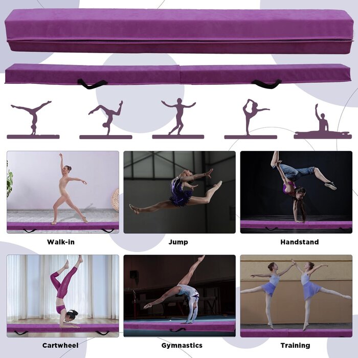Poutre d'équilibre pliable 270 cm - Violet - Jusqu'à -34%