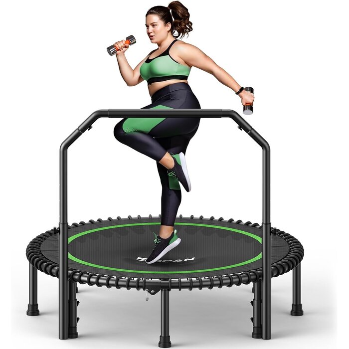Trampoline de fitness pliable 102 cm avec poignée - Jusqu'à -35% d'économie