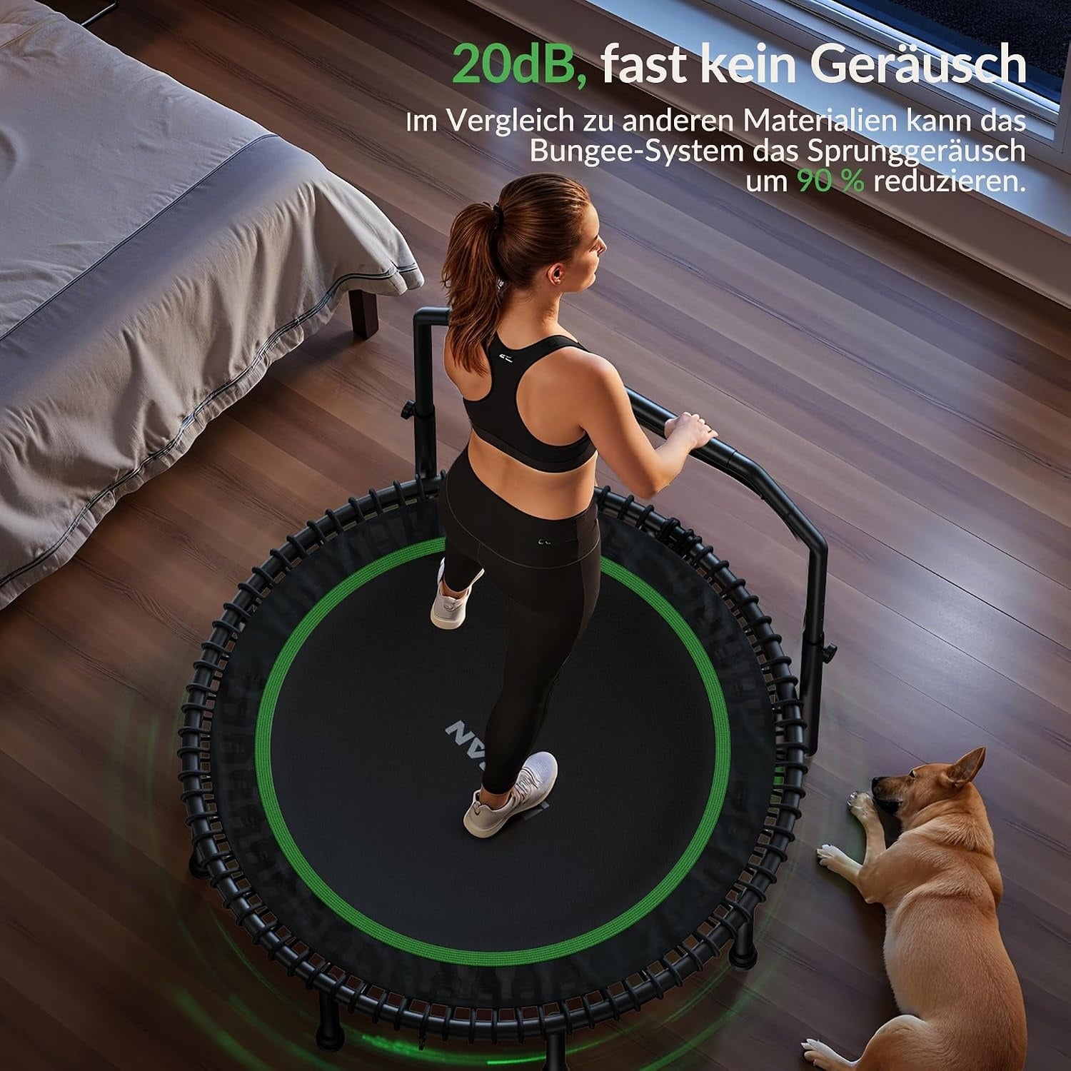 Trampoline de fitness pliable 102 cm avec poignée - Jusqu'à -35% d'économie
