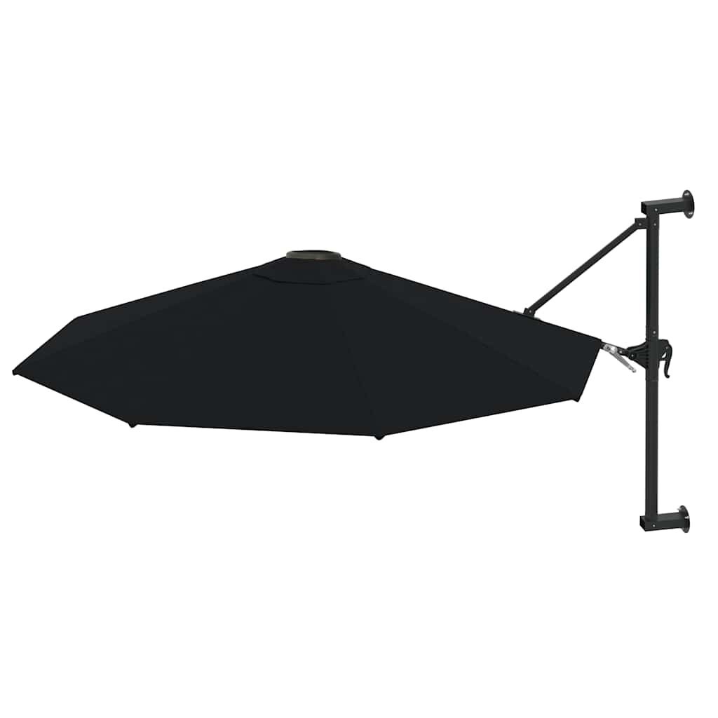 Vidaxl Parasol mural 300 cm noir - Jusqu'à 34% de réduction
