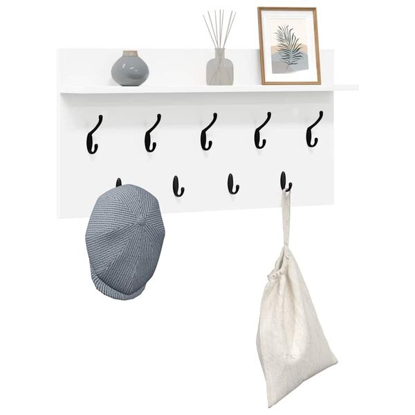 Vidaxl Porte-manteau mural blanc 80x40cm - Économisez jusqu'à 33%