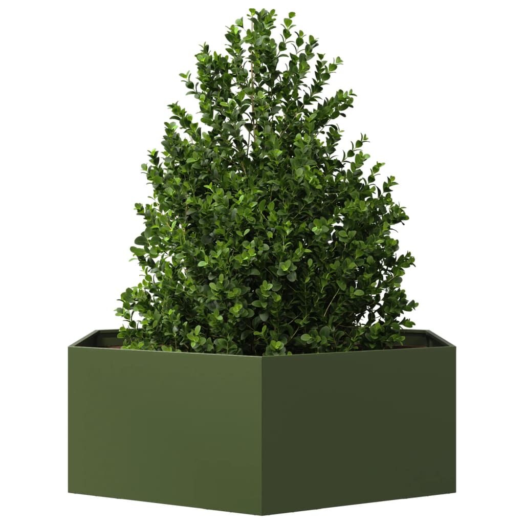 Vidaxl Jardinière hexagonale en acier vert olive 138cm - Jusqu'à 29% de réduction