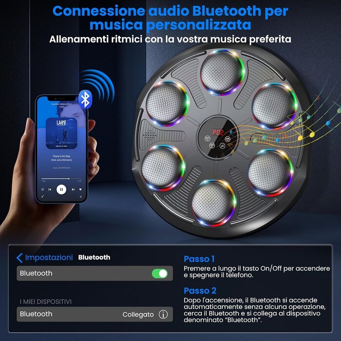 Machine de boxe musicale LED Bluetooth - Jusqu'à -34% sur le modèle XL
