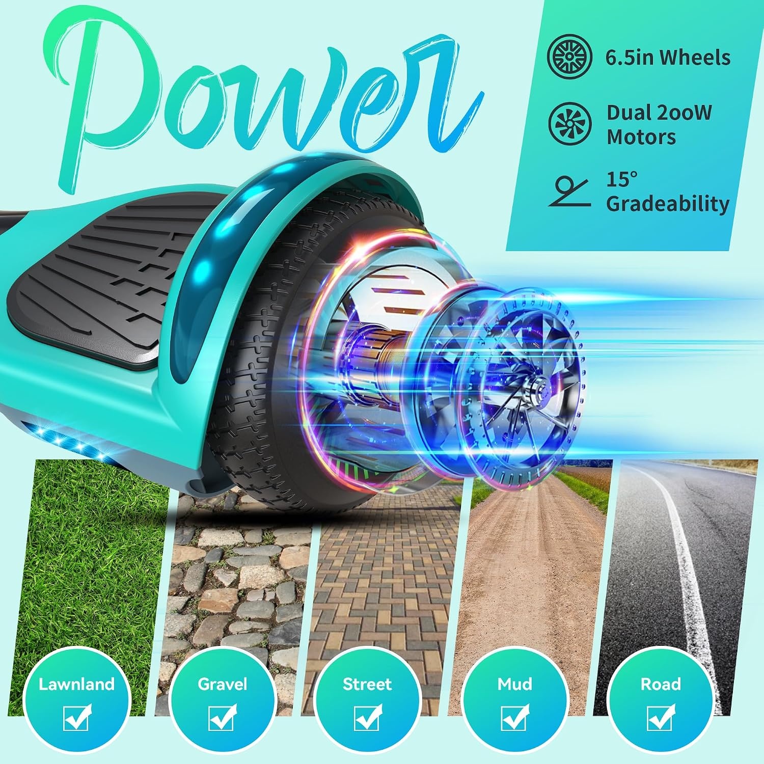 Hoverboard 6,5 pouces LED et Bluetooth - Jusqu'à -35%