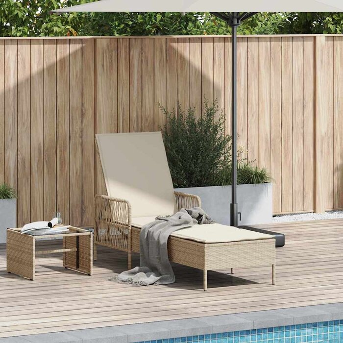 Vidaxl Bain de soleil en rotin 200 cm - Jusqu'à 30% de remise
