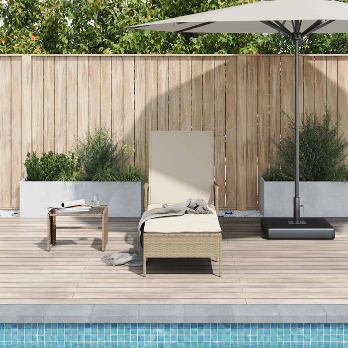 Vidaxl Bain de soleil en rotin 200 cm - Jusqu'à 30% de remise