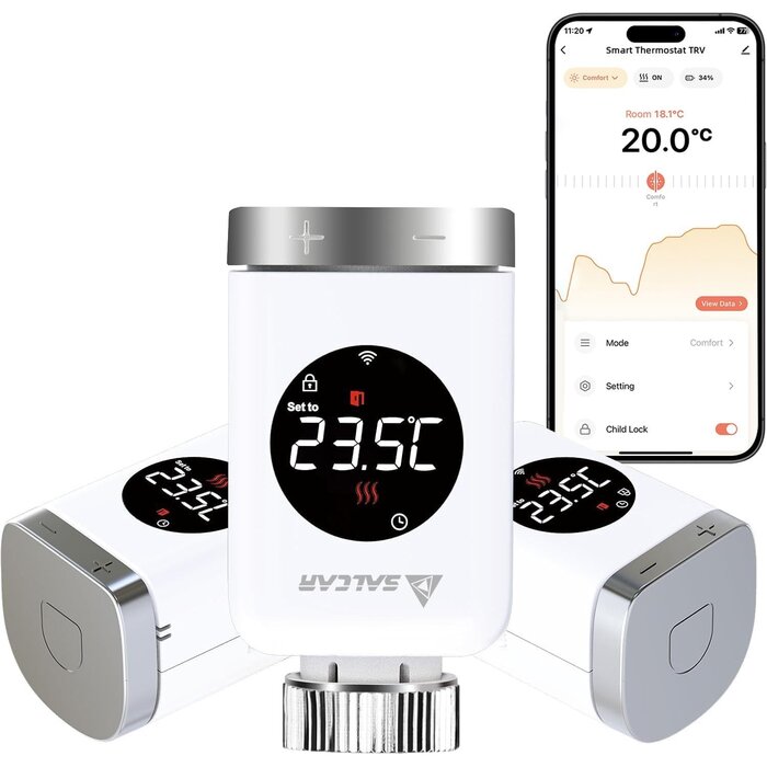 Lot de 3 thermostats radiateur WiFi intelligents - Jusqu'à -30% sur l'outlet