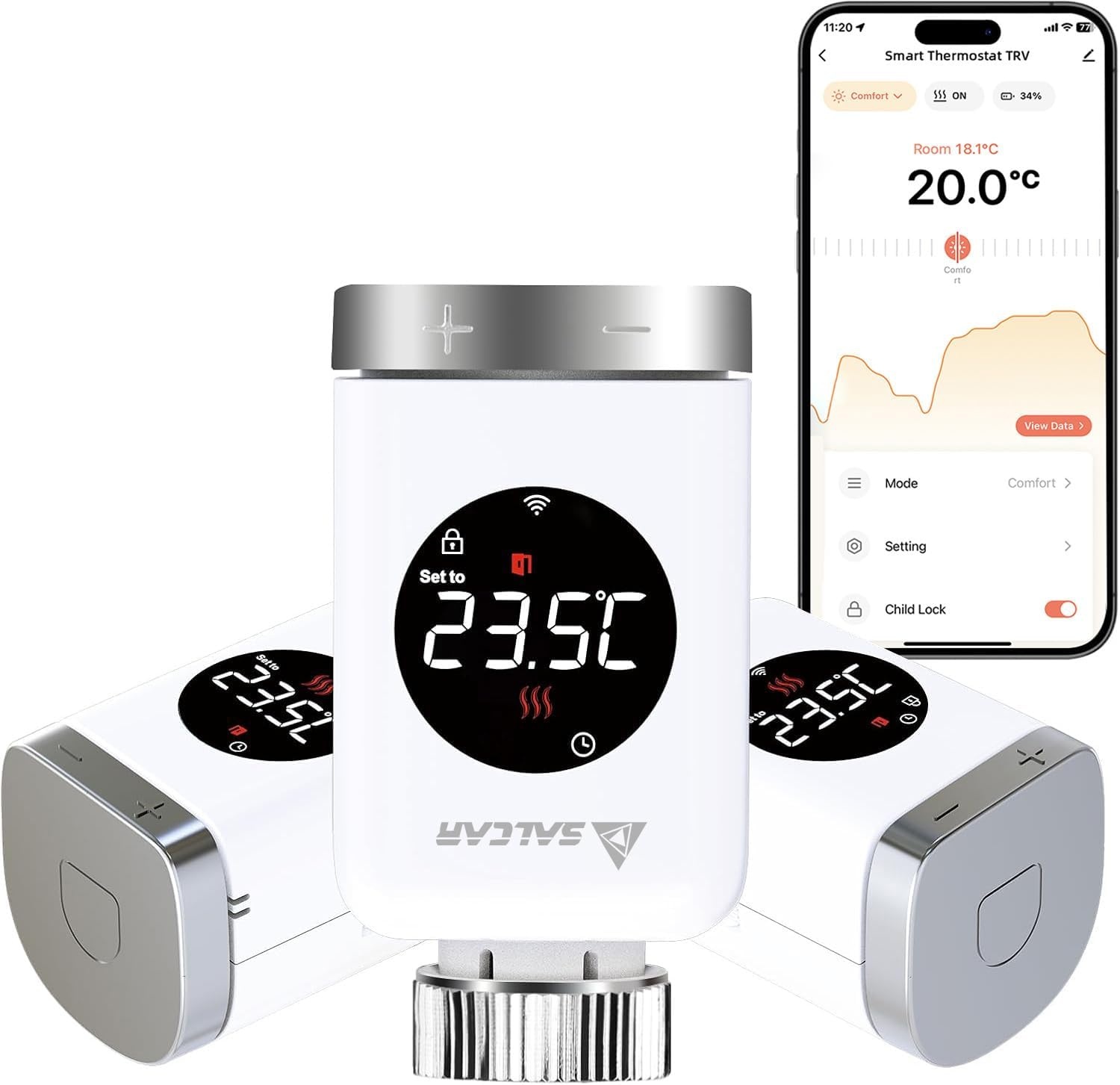 Lot de 3 thermostats radiateur WiFi intelligents - Jusqu'à -30% sur l'outlet