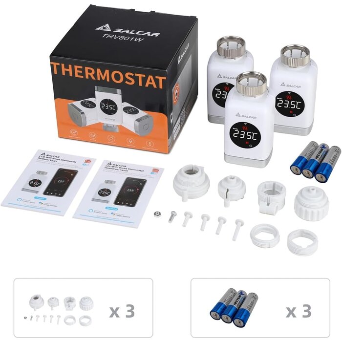 Lot de 3 thermostats radiateur WiFi intelligents - Jusqu'à -30% sur l'outlet