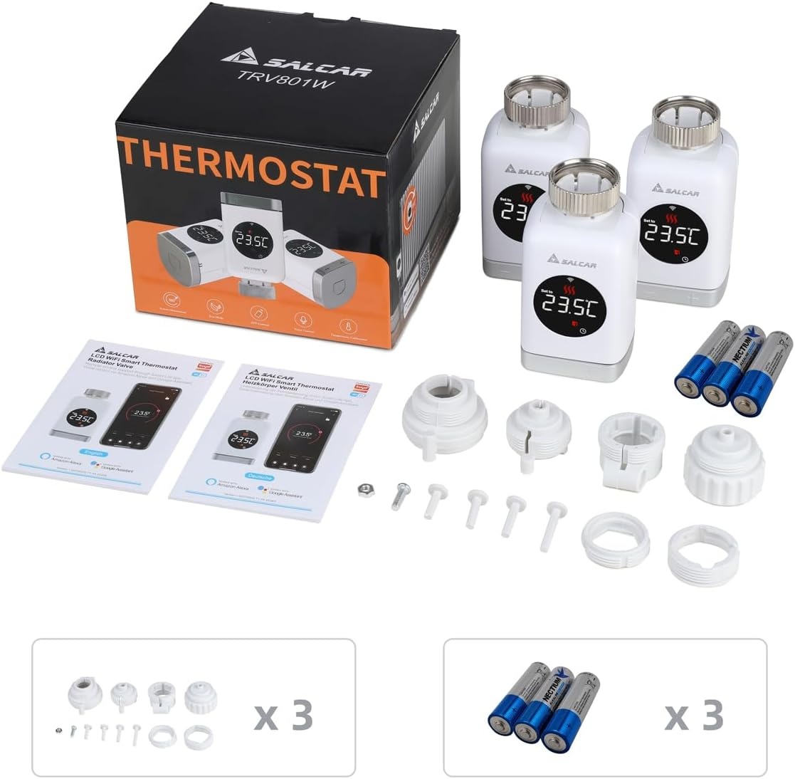 Lot de 3 thermostats radiateur WiFi intelligents - Jusqu'à -30% sur l'outlet