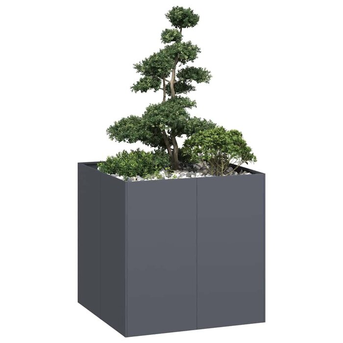 Vidaxl Jardinière carrée acier anthracite 80x80 cm - Jusqu'à -35%