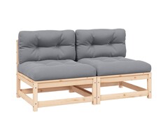 Vidaxl Lot de 2 Modules Canapé Jardin Bois - Jusqu'à -52% de Remise