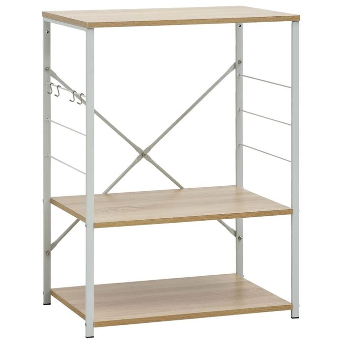 Vidaxl Meuble micro-ondes bois et blanc - 60cm - Jusqu'à -33%
