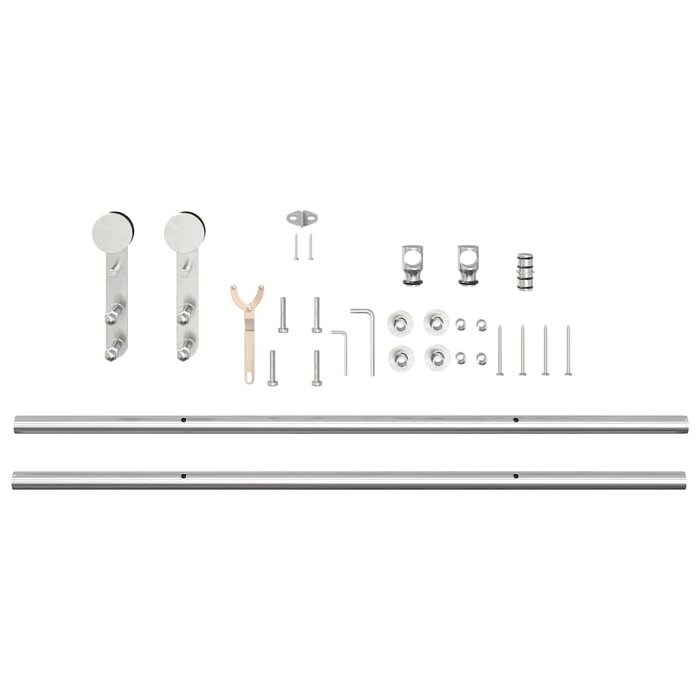 Vidaxl Kit porte coulissante 200 cm acier inox - Jusqu'à -52%