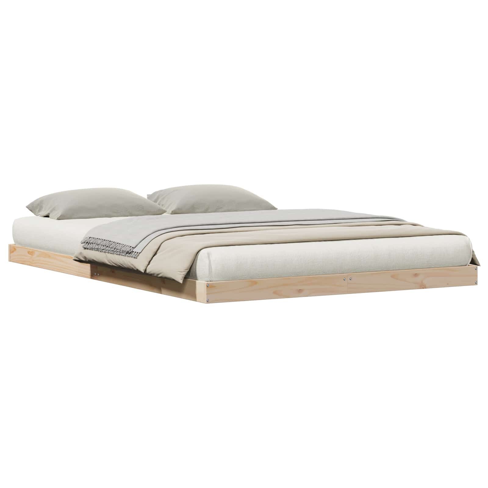 Vidaxl Cadre de lit au sol 160x220cm bois massif - Jusqu'à 35% de réduction