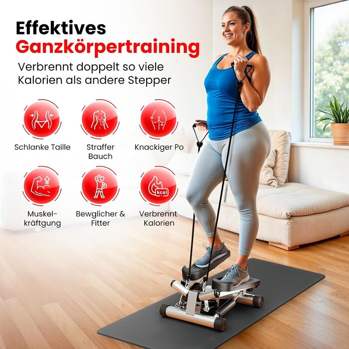 Mini Stepper de Fitness avec Bandes de Résistance - Jusqu'à -33%