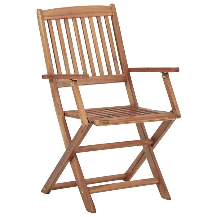 Vidaxl Lot de 4 chaises de jardin pliantes en acacia - Jusqu'à -35%