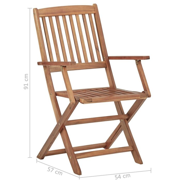 Vidaxl Lot de 4 chaises de jardin pliantes en acacia - Jusqu'à -35%