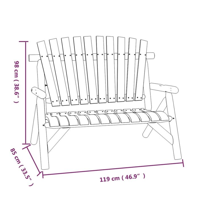 Vidaxl Banc de jardin 2 places en bois de sapin massif - Jusqu'à -35%