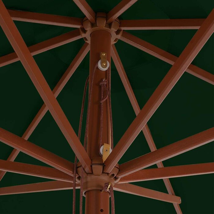 Vidaxl Parasol de jardin en bois 350 cm - Vert - Jusqu'à -34% de remise