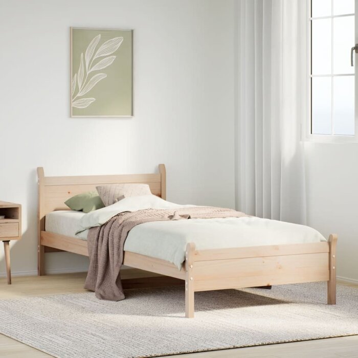 Vidaxl Cadre de lit en pin massif 90x200 cm - Jusqu'à 35% de réduction