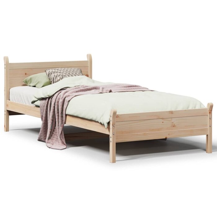 Vidaxl Cadre de lit en pin massif 90x200 cm - Jusqu'à 35% de réduction