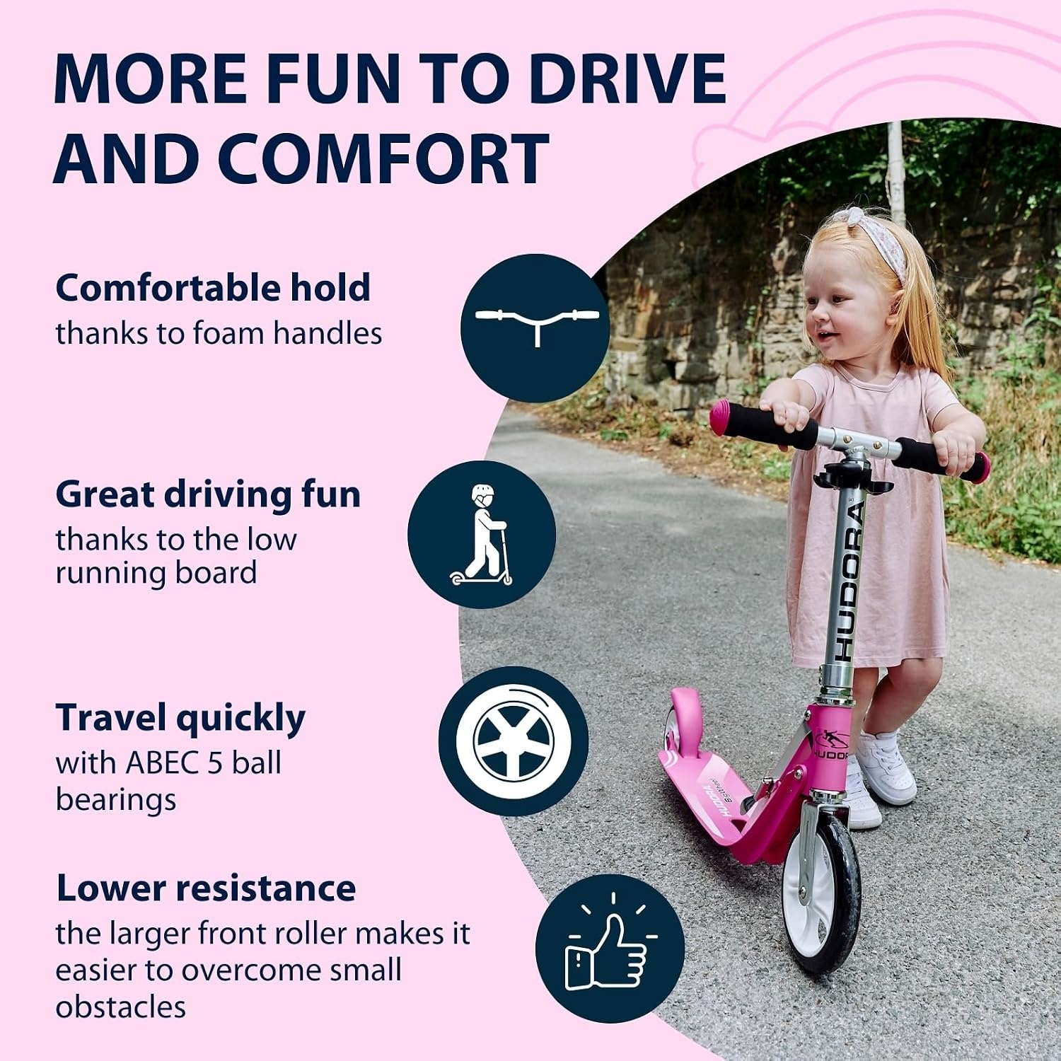 Trottinette pliable pour enfants - Magenta - Jusqu'à -34% de remise