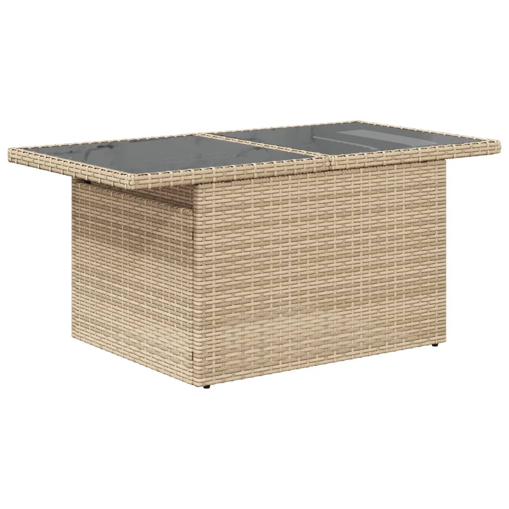 Vidaxl Table de jardin modulable en poly rotin beige - Jusqu'à -49%