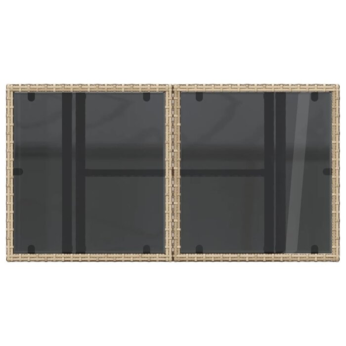 Vidaxl Table de jardin modulable en poly rotin beige - Jusqu'à -49%
