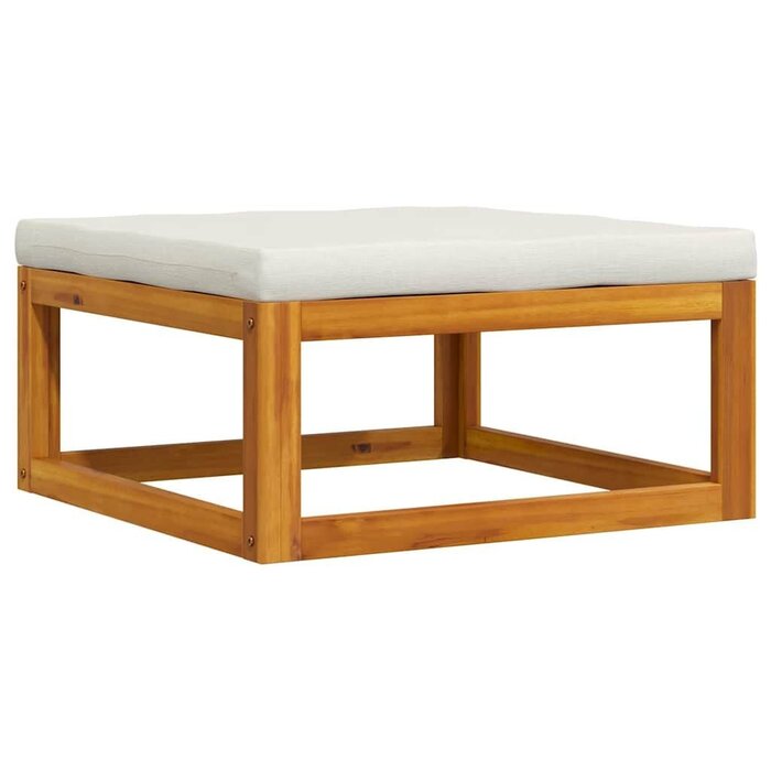 Vidaxl Repose-pieds en acacia massif - Blanc crème - Jusqu'à 17% de remise