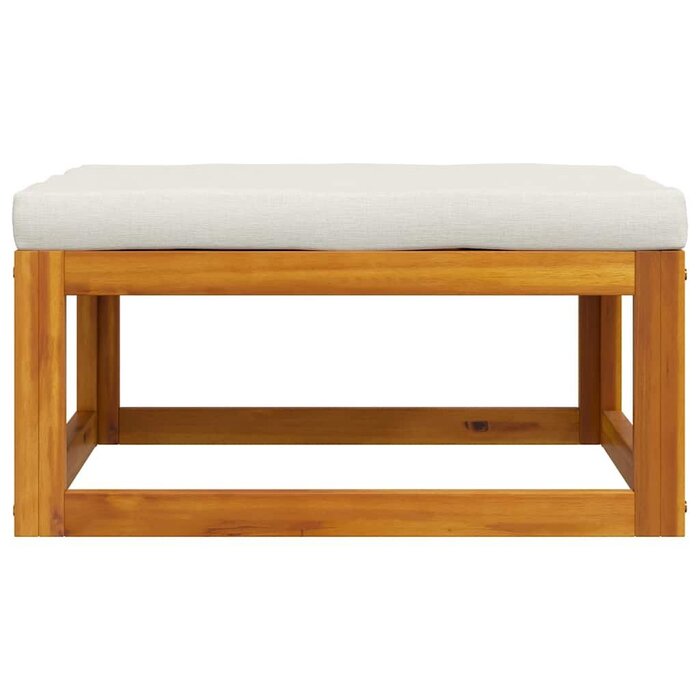 Vidaxl Repose-pieds en acacia massif - Blanc crème - Jusqu'à 17% de remise