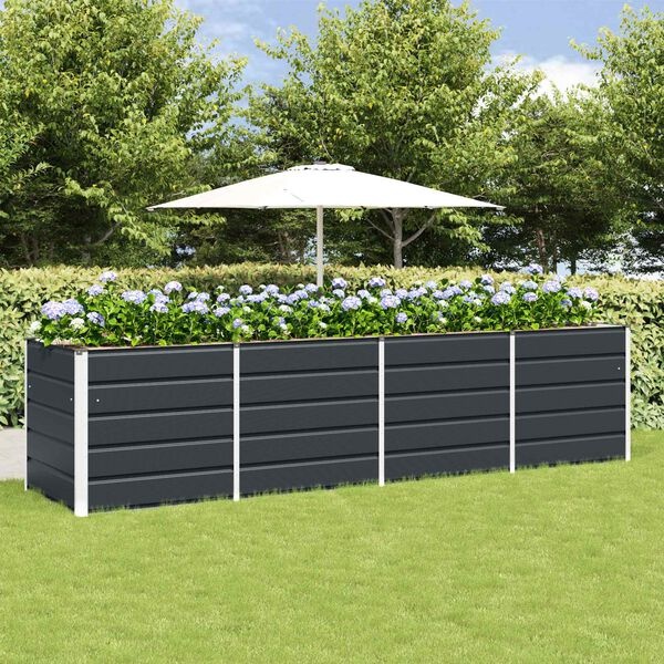 Vidaxl Grande jardinière rectangulaire en acier anthracite - Jusqu'à 35% de remise
