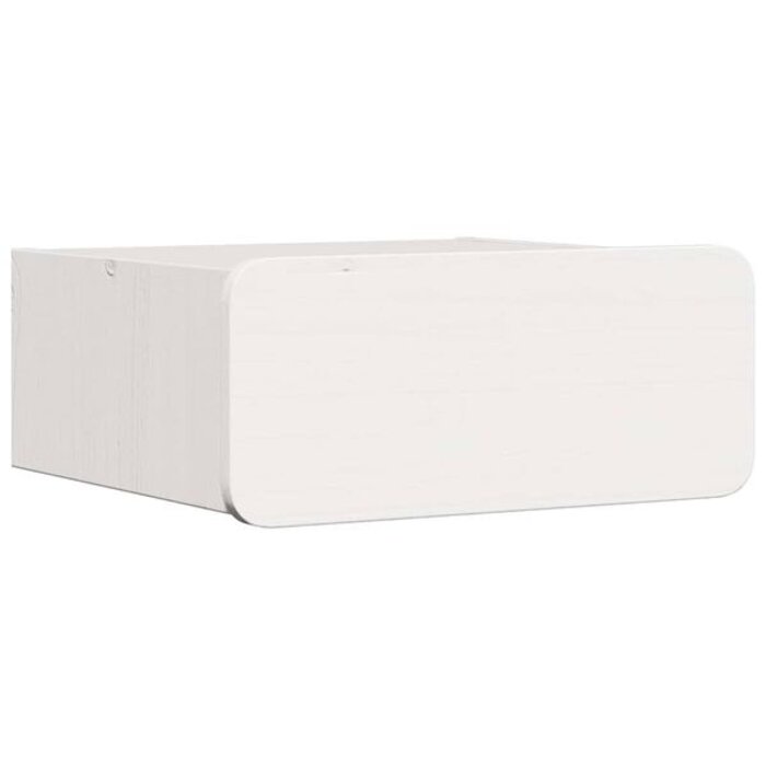Vidaxl Table de chevet en pin massif - Blanc - Jusqu'à -33%