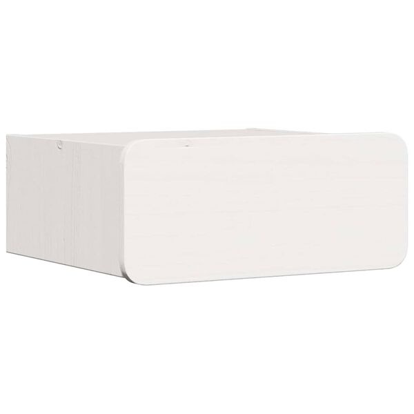 Vidaxl Table de chevet en pin massif - Blanc - Jusqu'à -33%