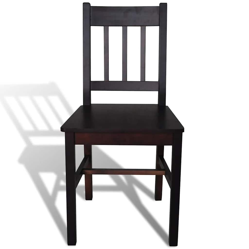 Vidaxl Lot de 2 chaises en pin massif marron foncé - Jusqu'à -43%