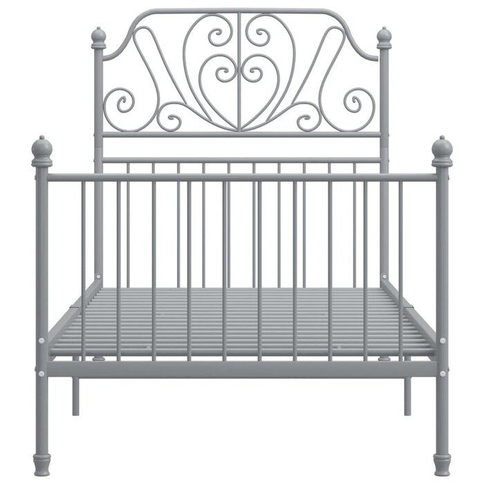 Vidaxl Cadre de lit en métal gris 90x200 cm - Jusqu'à 35% de réduction