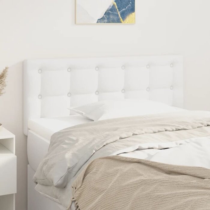 Vidaxl Tête de lit en similicuir blanc 90 cm - Jusqu'à -55% sur l'outlet