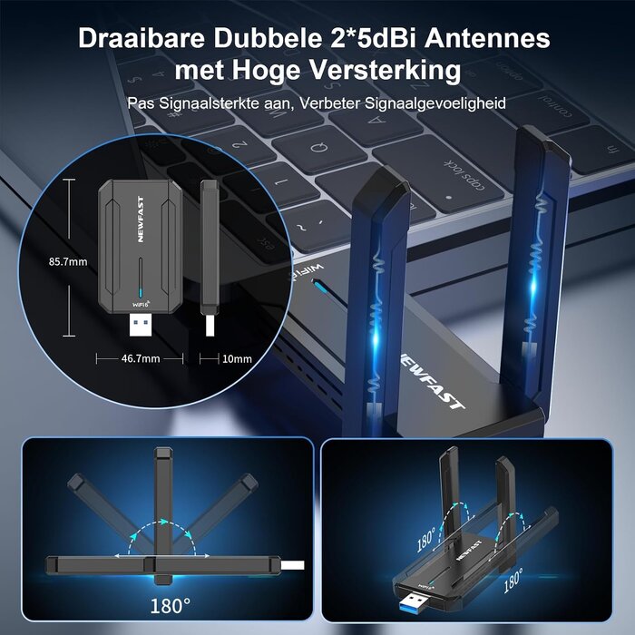 Adaptateur Wi-Fi USB 3.0 Tri-bande AXE5400 - Jusqu'à -27% de réduction