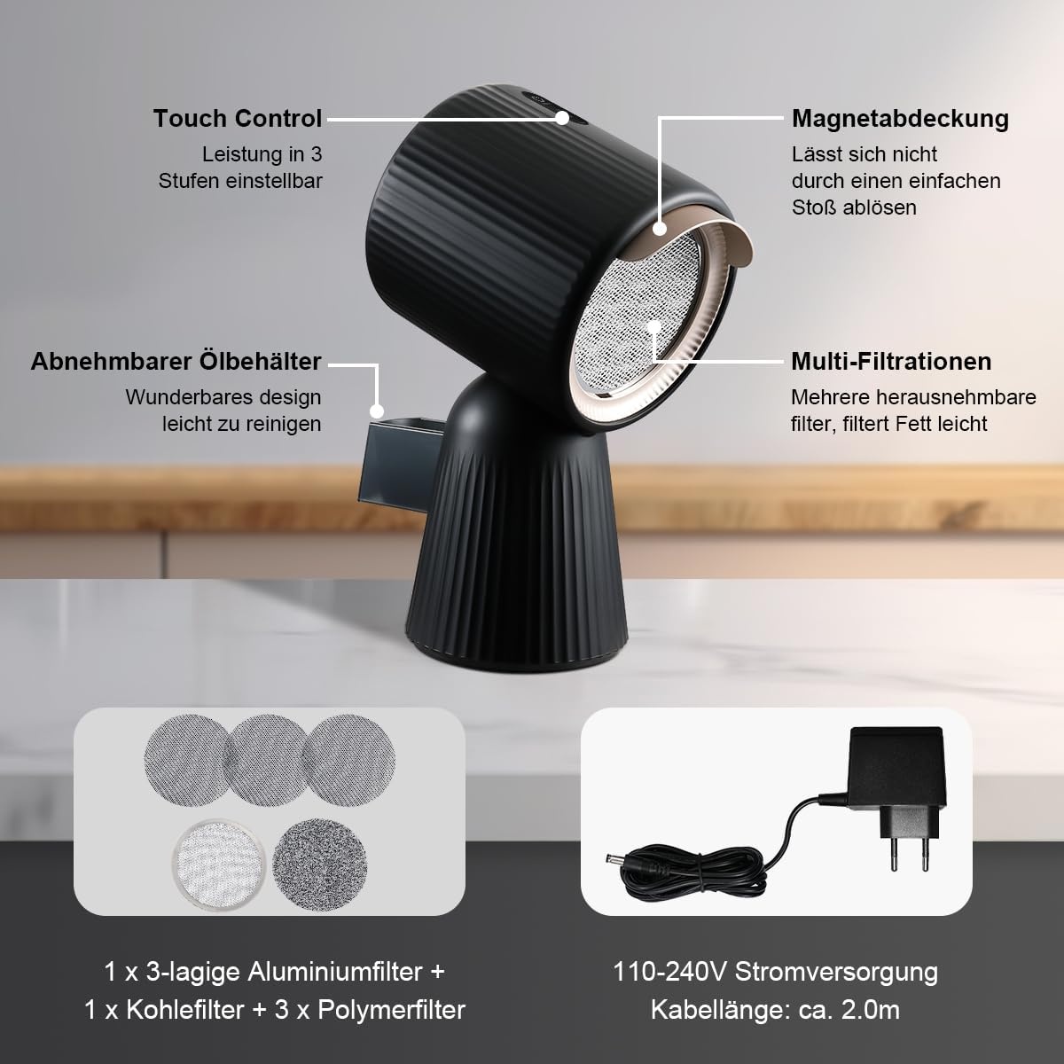 Mini Hotte Aspirante Portable 180 m³/h - Noir - Jusqu'à 35% de réduction