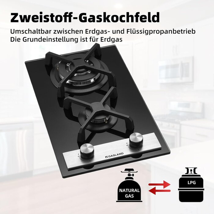 Plaque de cuisson gaz 2 foyers 30cm verre noir - Jusqu'à 34% de remise