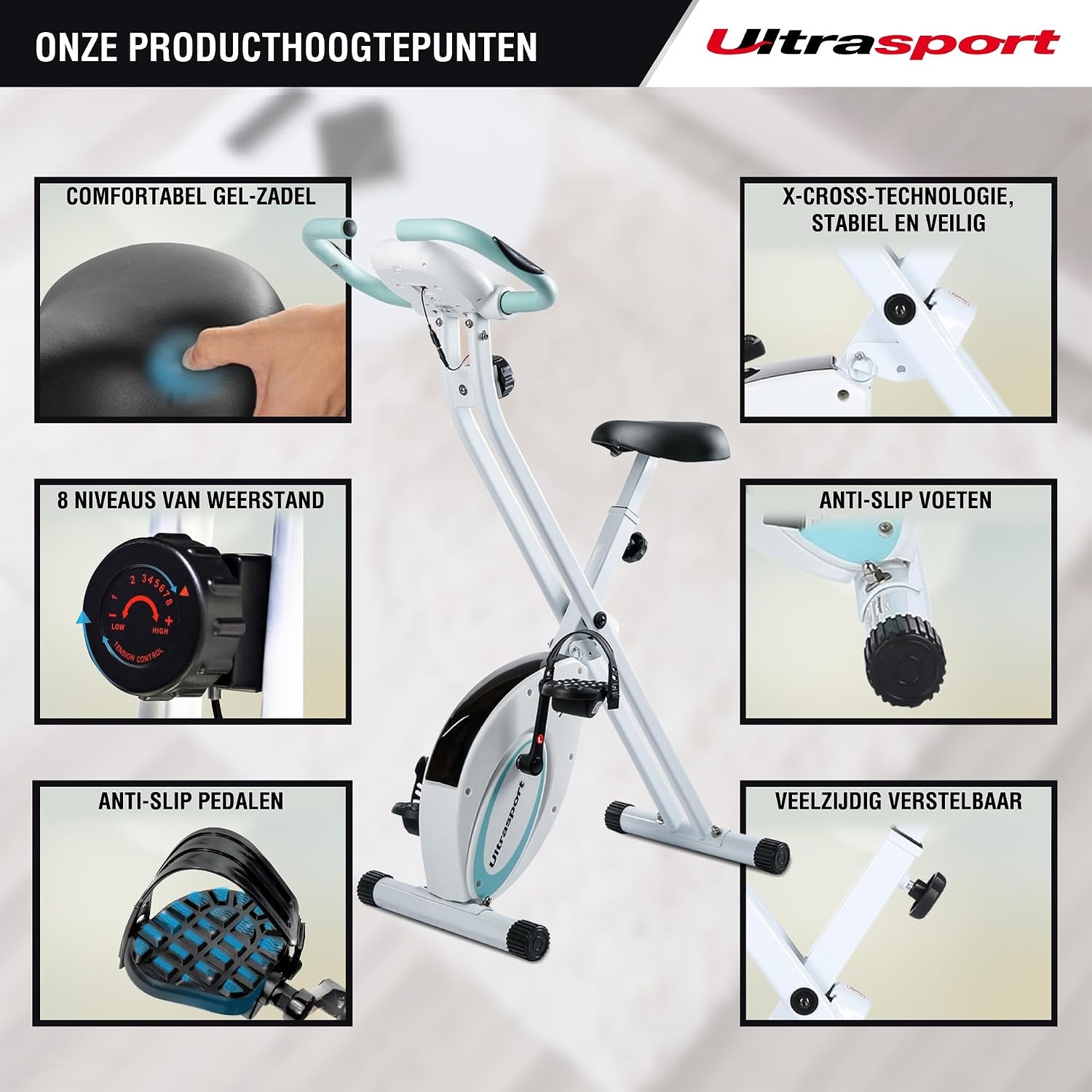 Vélo d'appartement pliable Menthe - 8 niveaux - Jusqu'à -35%