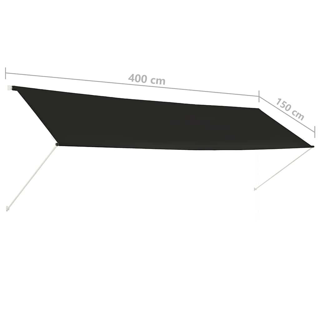 Vidaxl Auvent rétractable 400x150 cm Anthracite - Jusqu'à -34% sur le retour