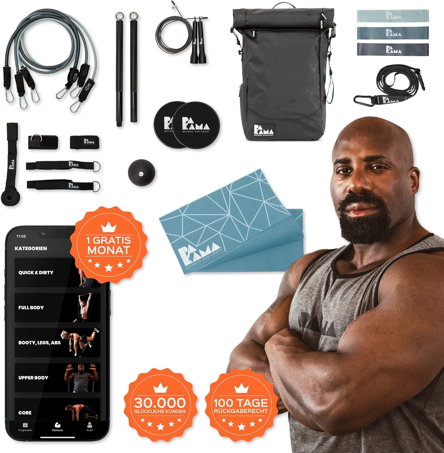 Sac de sport complet 10 accessoires - Noir Berlin - Jusqu'à -35%