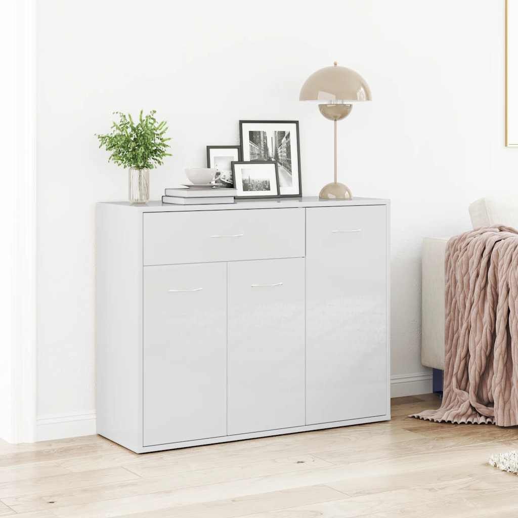 Vidaxl Buffet minimaliste blanc brillant 88 cm - Jusqu'à 35% de remise