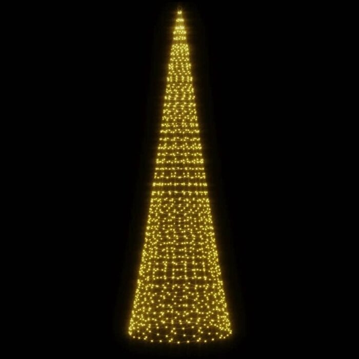Sapin de Noël LED 500 cm pour mât de drapeau - Jusqu'à -35%