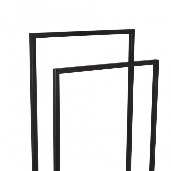 Porte-serviettes sur pied noir - 2 barres - Jusqu'à 32% de remise