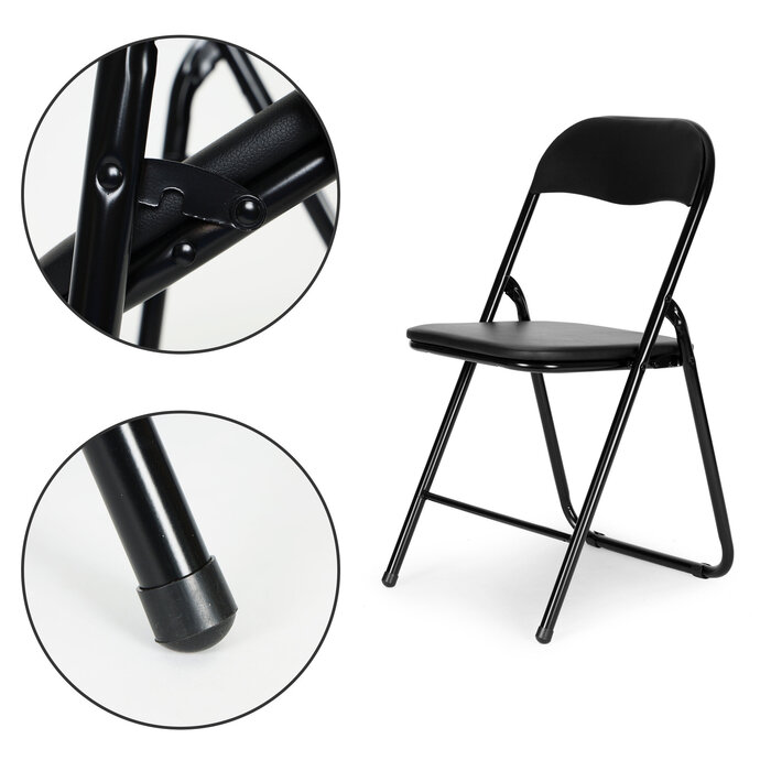 Lot de 4 chaises pliantes noir - Jusqu'à -29% sur votre mobilier d'appoint