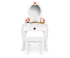 Viking Choice Coiffeuse pour enfant avec miroir et tabouret - Blanc - Jusqu'à -51%
