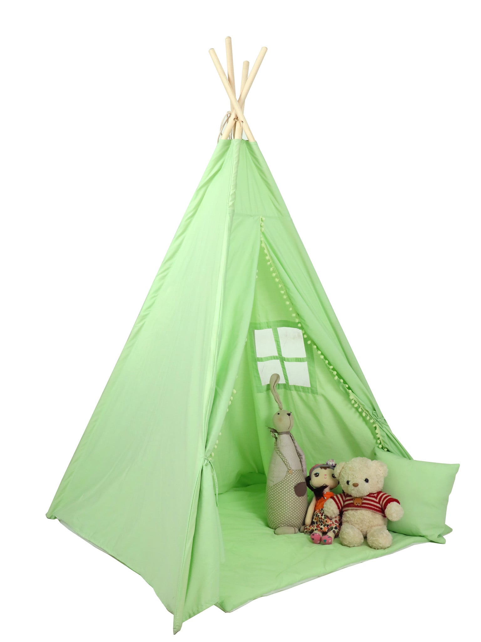 Tipi enfant vert en coton avec tapis - Jusqu'à -32%