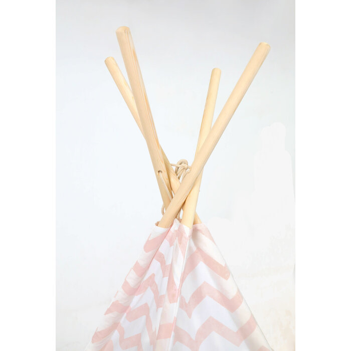 Tipi Enfant Rose Zigzag 120x160cm - Jusqu'à 33% de réduction